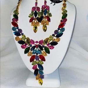 Multicolor Long Colorful Statement Jewelry Set